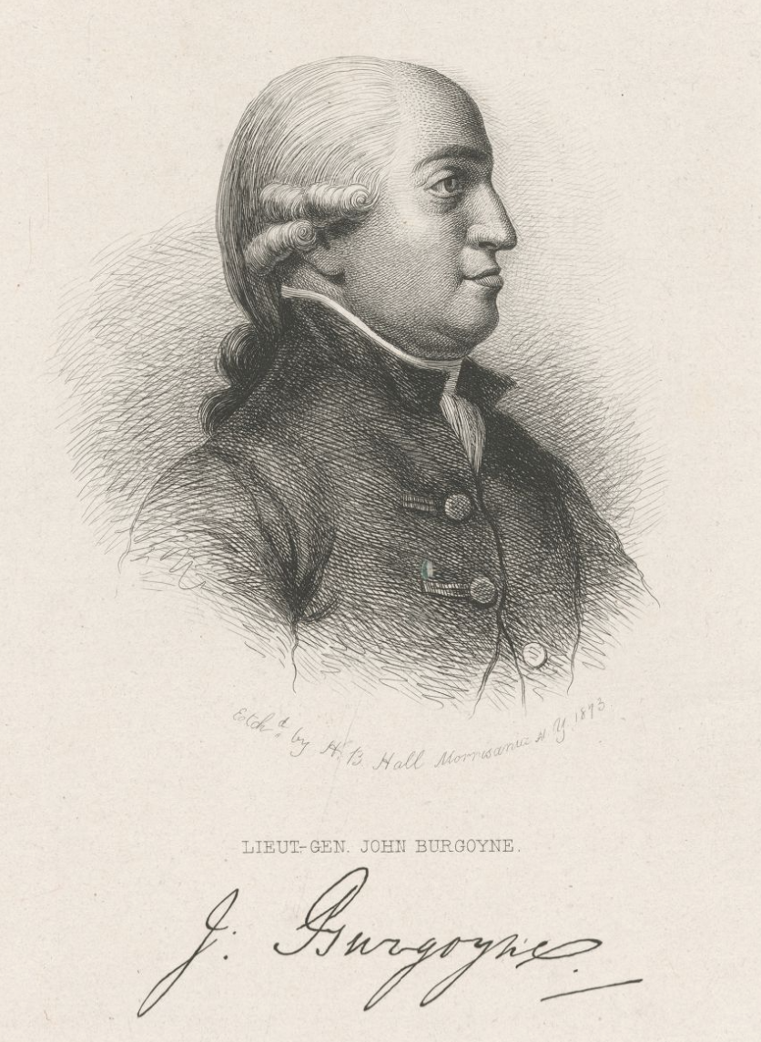The Miriam and Ira D. Wallach Division of Art, Prints and Photographs: Print Collection, The New York Public Library. “Lieut.-Gen. John Burgoyne.” New York Public Library Digital Collections.